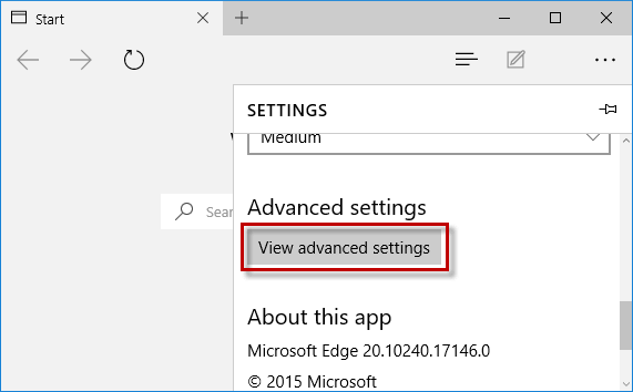 Click View advanced settings