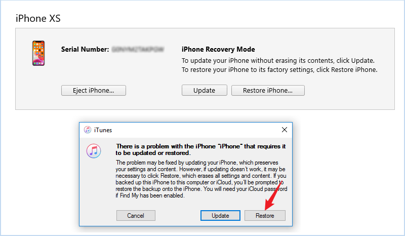 Restore iPhone 15 with iTunes