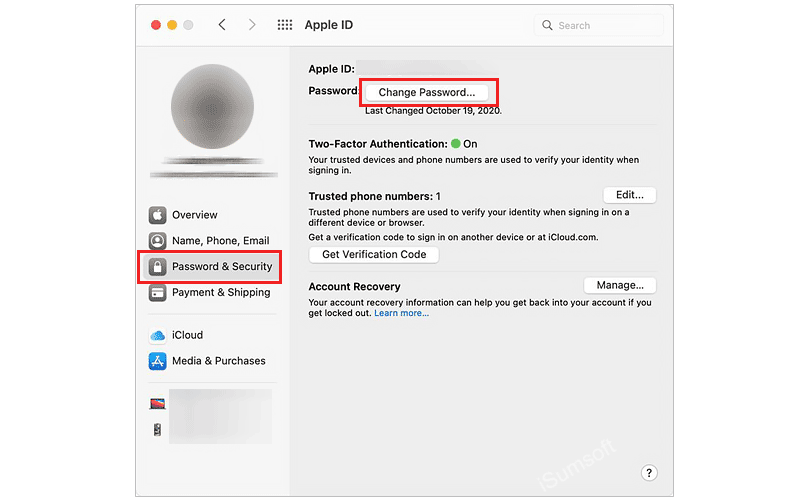 reset apple id on mac