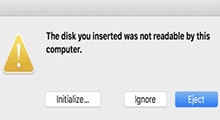 disk not readable on mac