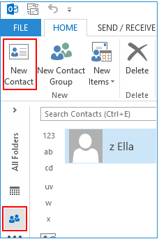 how to add new contacts to outlook