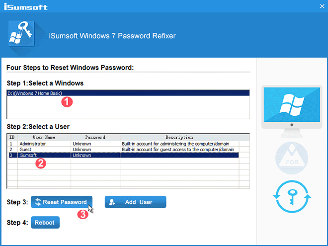 reset password