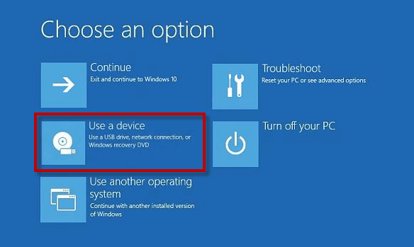 Choose Use a device