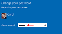 change local account password