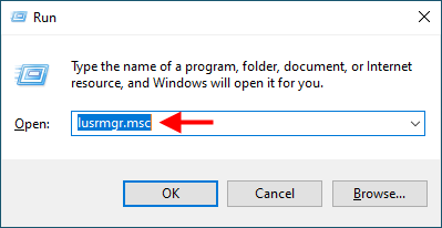 type lusrmgr.msc in Run box