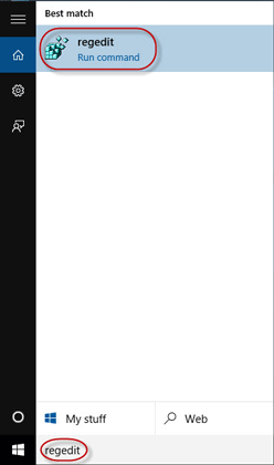 Search regedit
