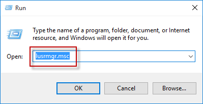 Type lusrmgr.msc in Run