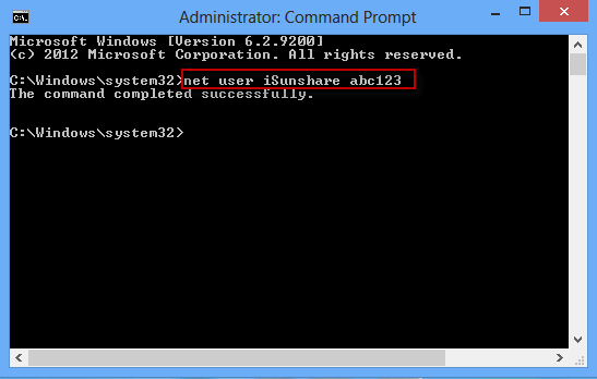 Execute Net User command