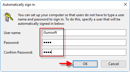 type your password