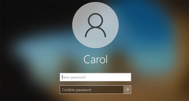 type new password