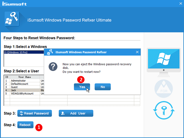 click reboot to restart asus laptop