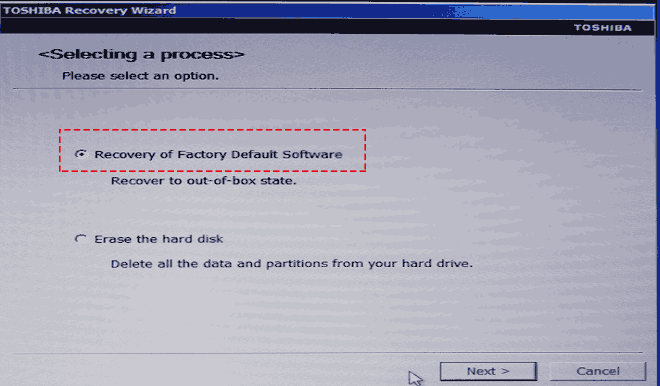 Recovery of Factory Default Software