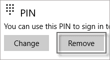 remove forgotten pin in Windows 10