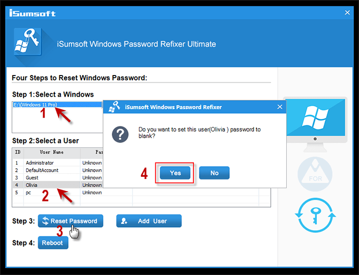 remove Windows 11 password with disk