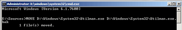 Backup Utilman.exe