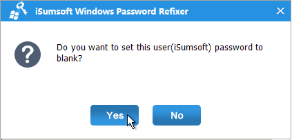 Set password to blank