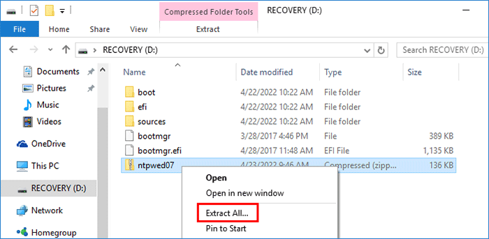 extract ntpwedit folder