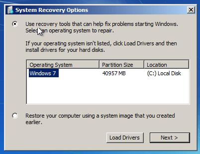 System Recovery Options