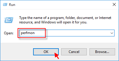 Type perfmon into Run