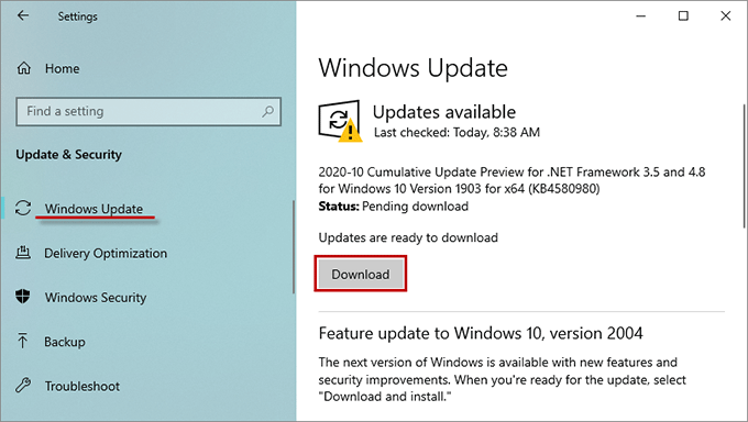 update Windows 10