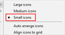 resize desktop icons in Windows 10