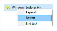 restart Windows Explorer