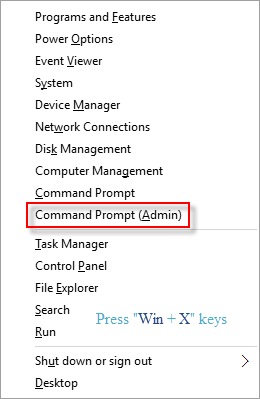 open command prompt as administrator