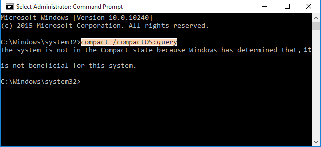 query current system compact state