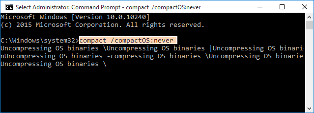 uncompress os binaries