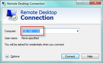 Cconnect using ip address