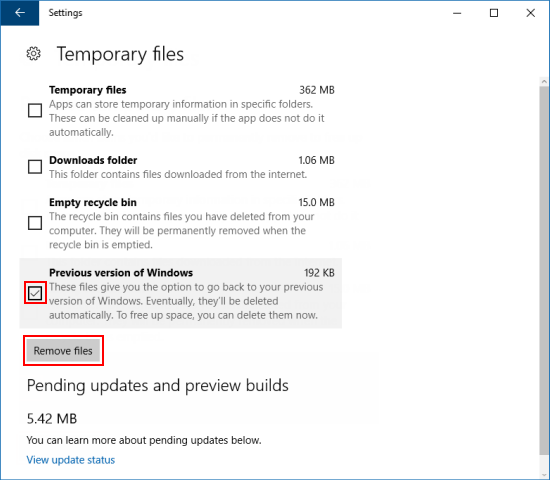 Remove previous version of Windows