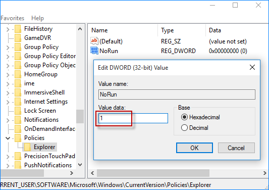 change value data