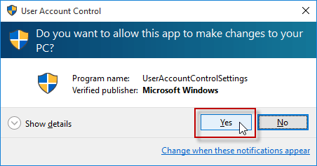 Confirm User Account Control