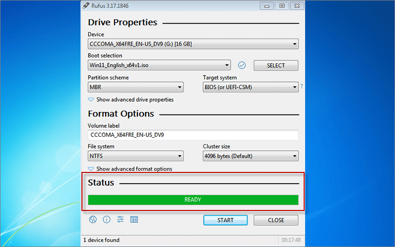 successfully create a Windows 11 bootable USB