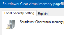 Clear Windows pagefile at shutdown