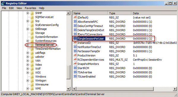 Double click fSingleSessionPerUser
