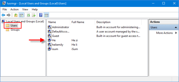 Open user accoun Properties