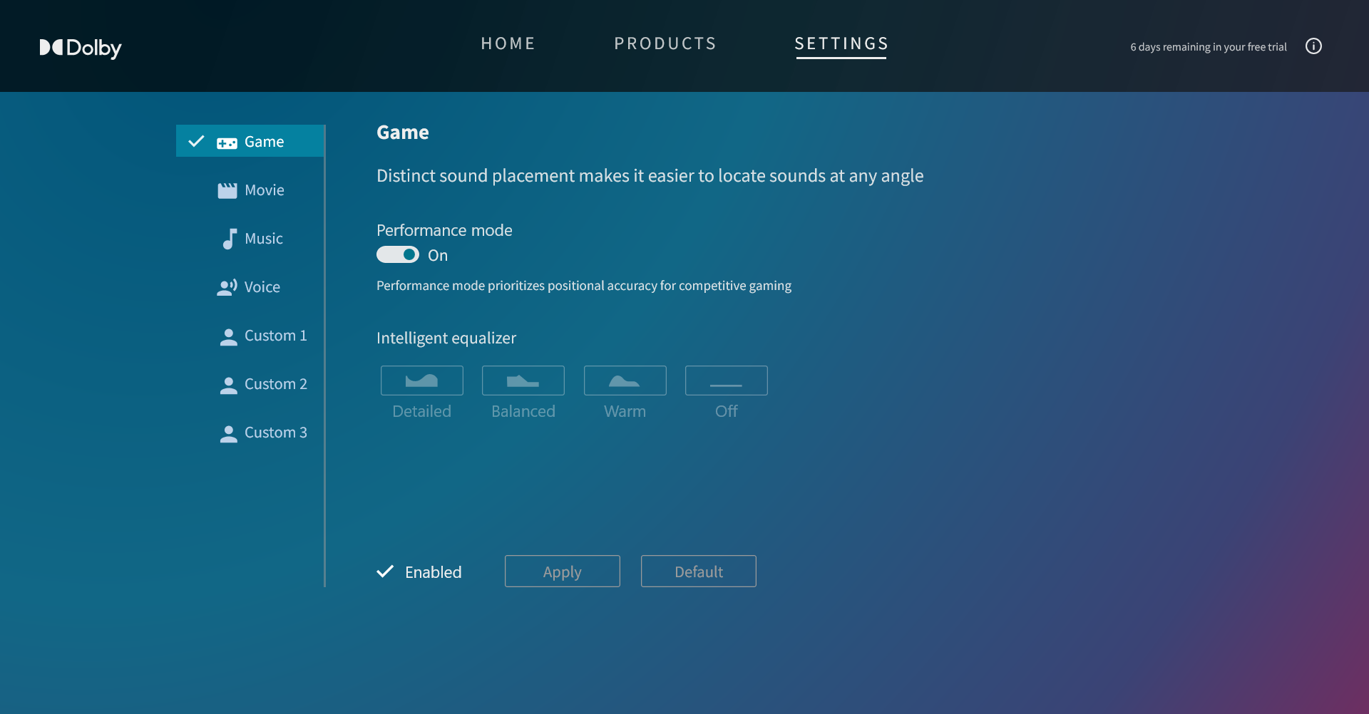 Change Dolby Atmos settings