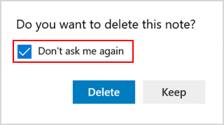 Delete confirmation