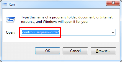 Run control userpasswords2