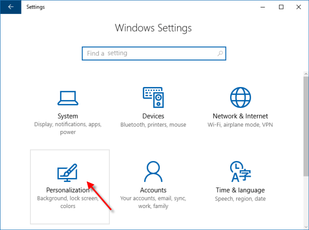 Open personalization settings