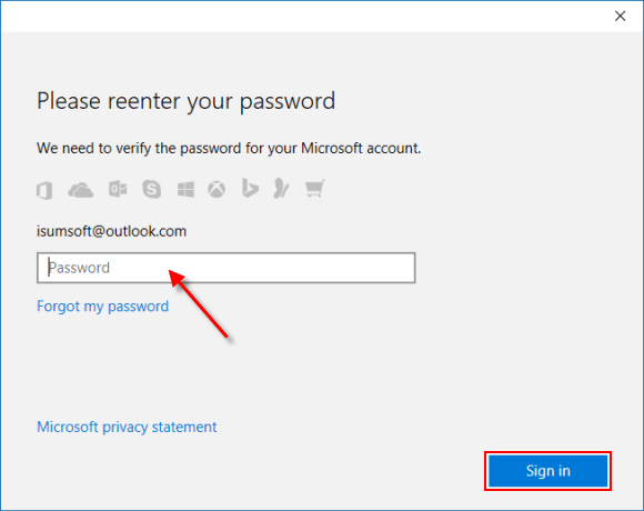 Enter your current password