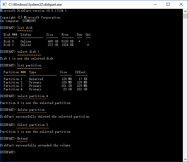 Extend Windows OS partition