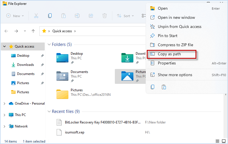 copy folder path