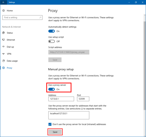 Fix proxy server network error