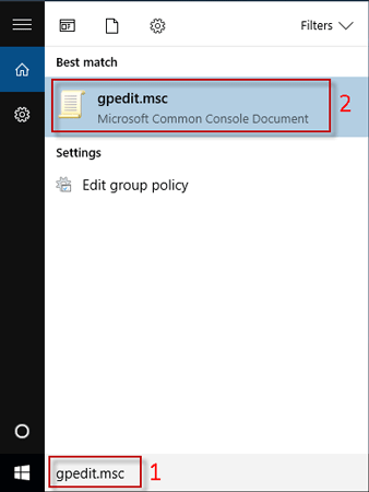 Open gpedit from start menu