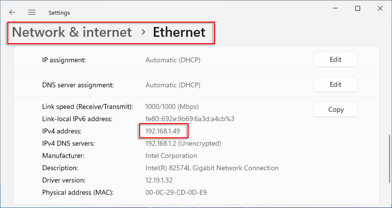 view ip address