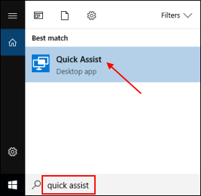 Open Quick Assist app