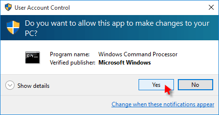 Give a permission ro run Command Prompt