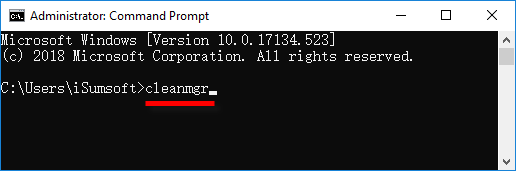 type cleanmgr in CMD